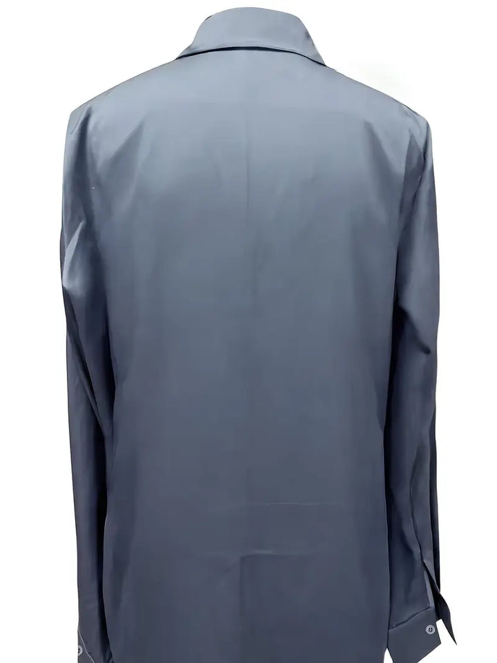 Sylv | Blouse with Deep V-Neck and Long Sleeves