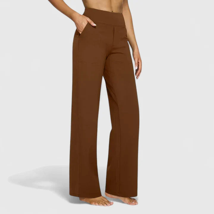 Maya | Wide Leg Trousers with High Waist and Side Pockets