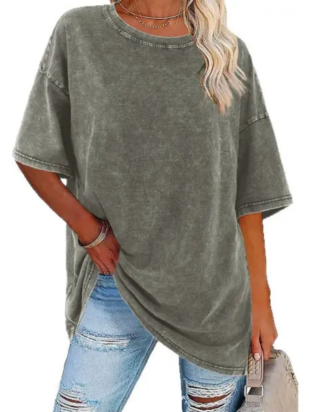 Remi | Oversized T-Shirt with Round Neckline and Short Sleeves