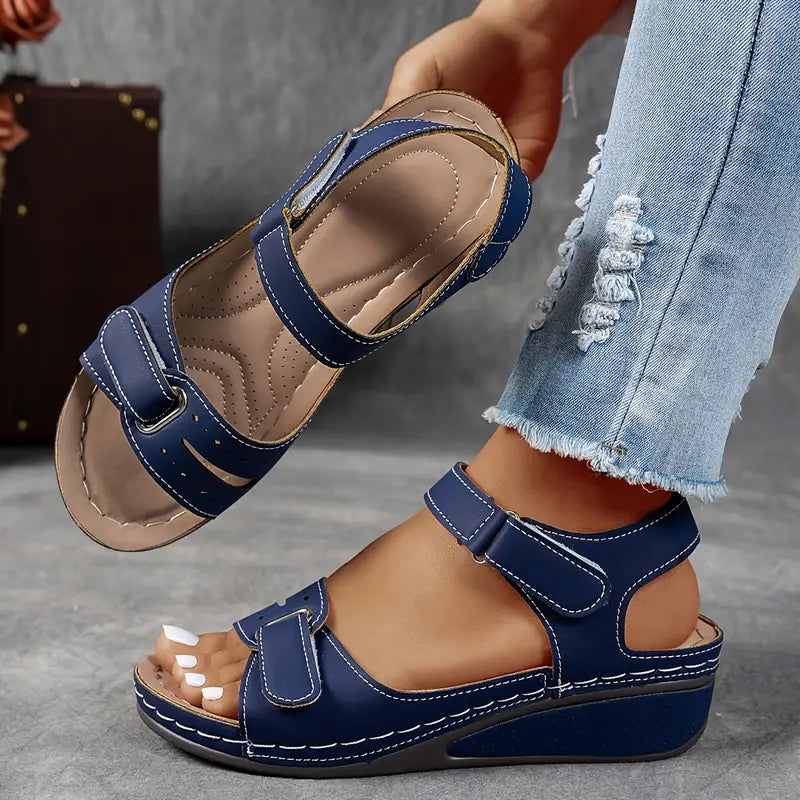 Nina | Orthopedic Wedge Sandal with Velcro Straps