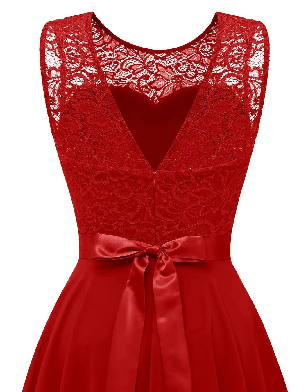 Olivia |  Cocktail Dress with Round Neck and High-Low Hem