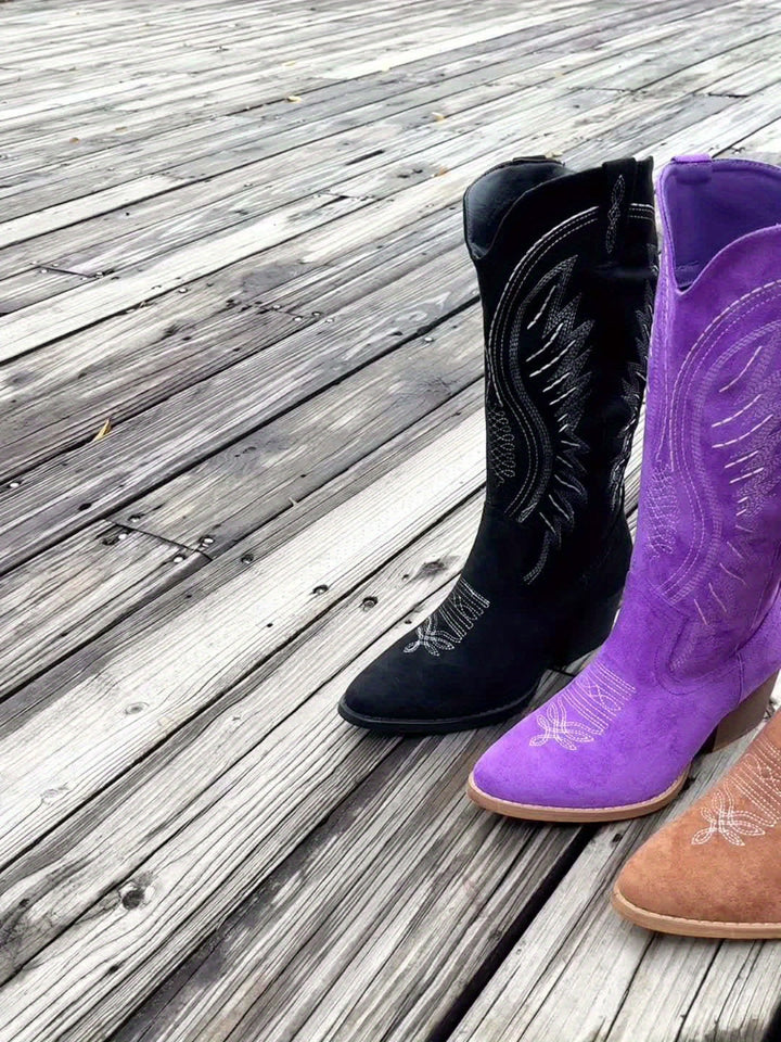 Daisy | Orthopedic Cowboy Boots with Embroidered Stitching