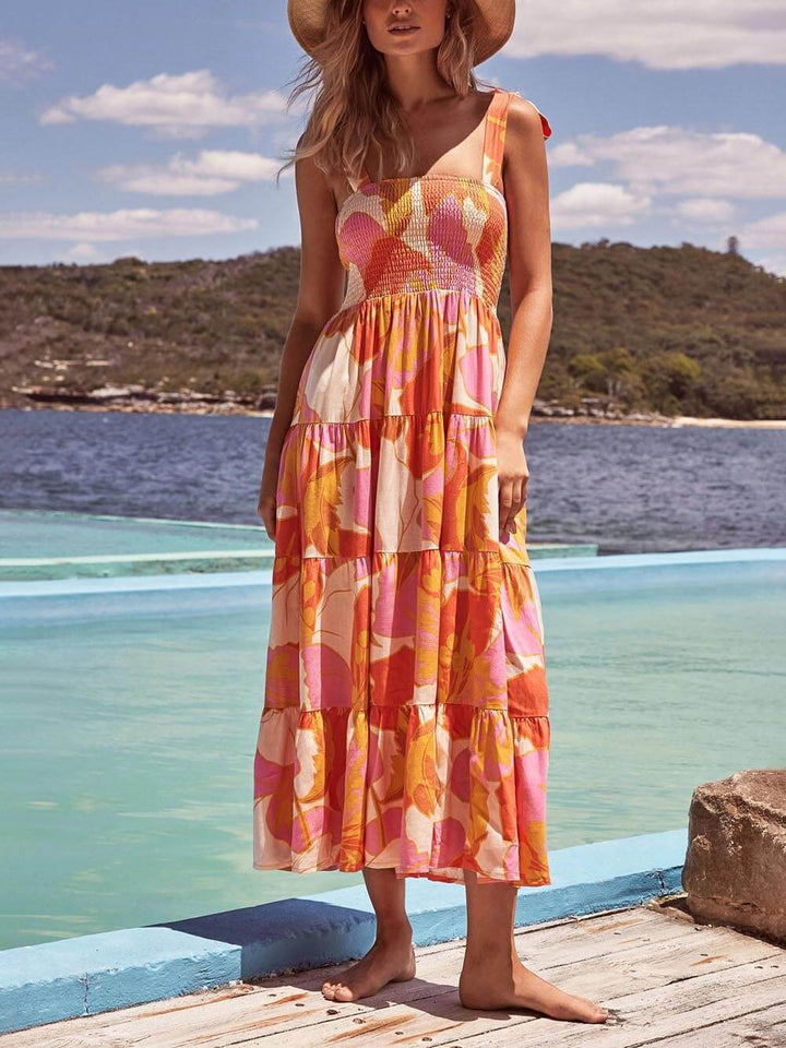 Jasmine | Summer Midi Dress Tie Strap Sleeveless