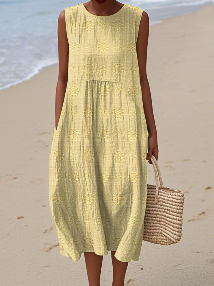 Olivia | Midi Holiday Dress with Embroidered Detail