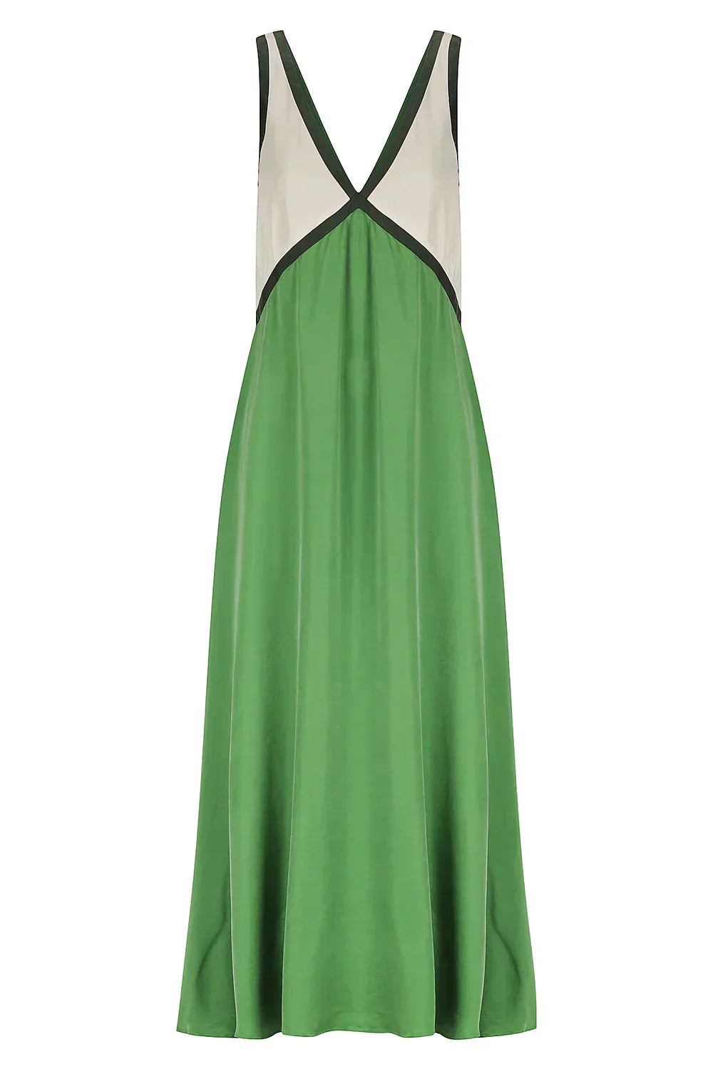 Sienna | Maxi Summer Dress with V-Neck and Contrast Trim