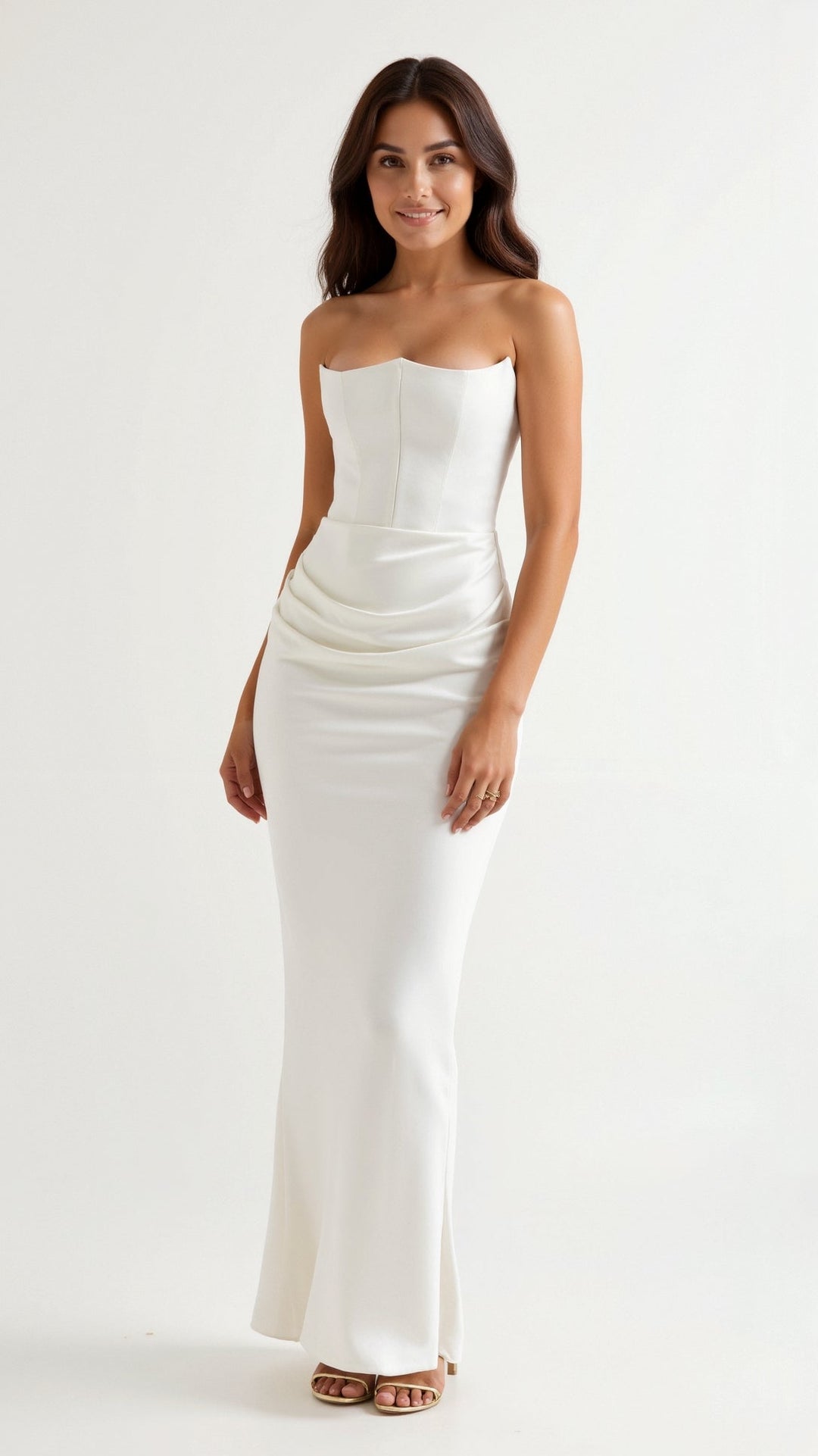 Alice | Maxi Wedding Guest Dress with Strapless Bodice and Mermaid Hem