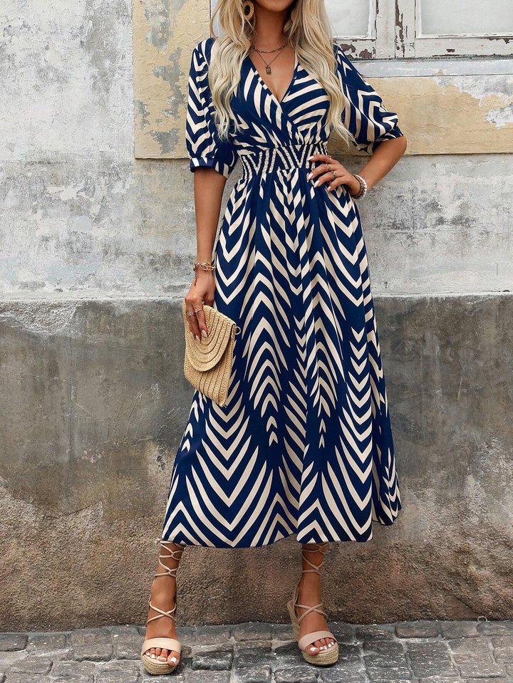 Emily | Boho Maxi Dress Geometric Print