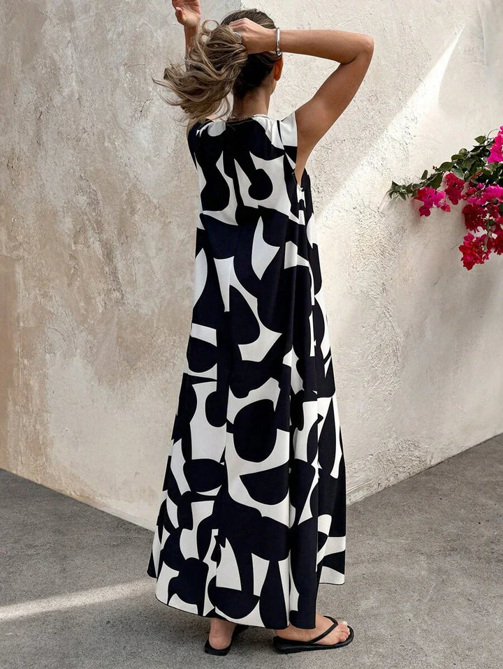 Lesley | Summer Maxi Dress Black V-Neck