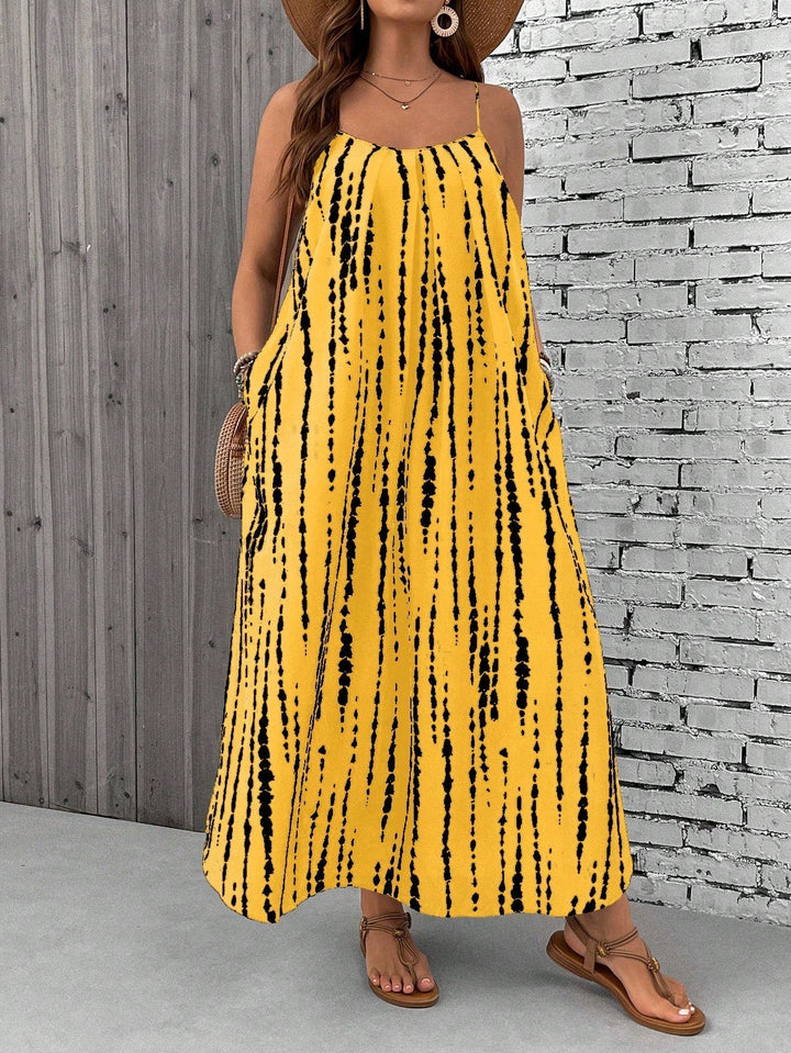 Paisley | Maxi Summer Dress with Tropical Print and Sleeveless Bodice