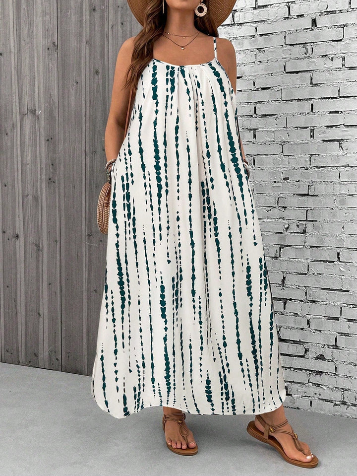Paisley | Maxi Summer Dress with Tropical Print and Sleeveless Bodice