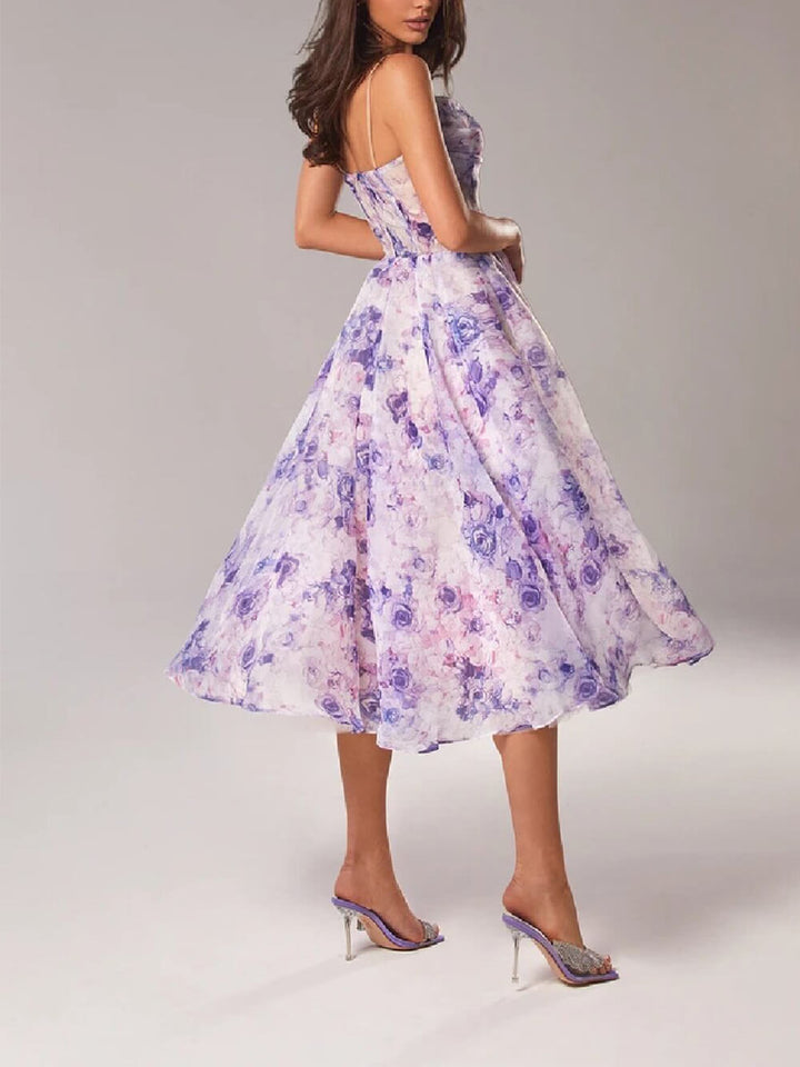 Rosie | Floral Summer Midi Dress A-Line