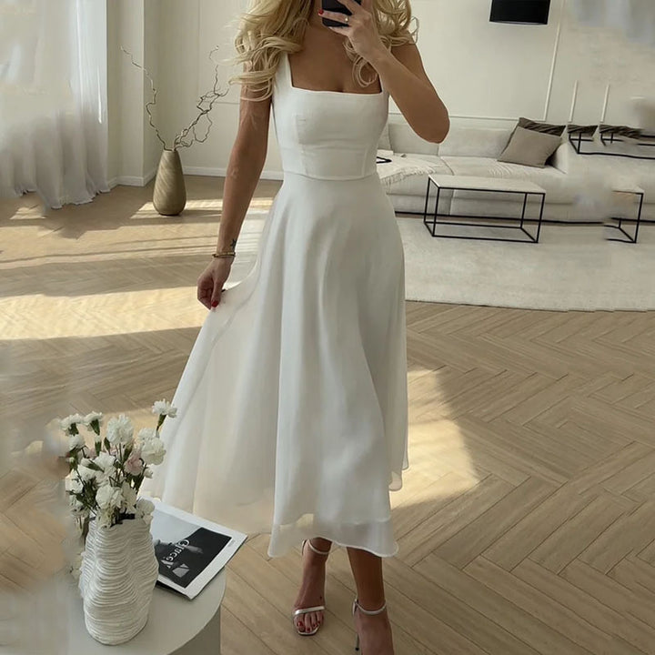 Blair | Midi Wedding Guest Dress with Square Neck