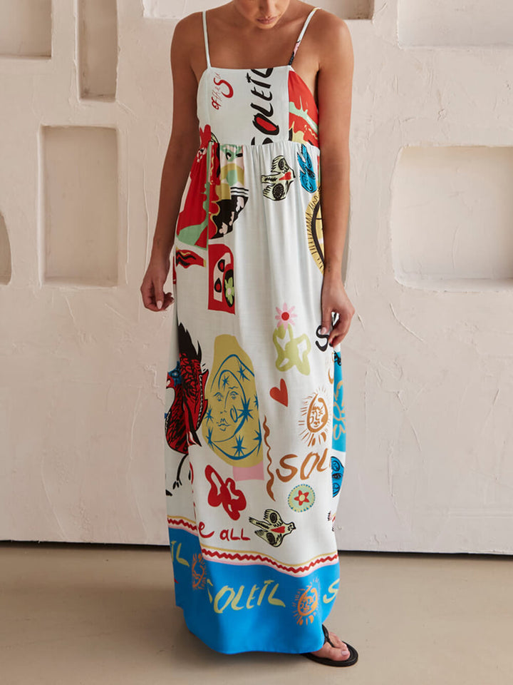 Caitlin | Maxi Holiday Dress with Boho Print