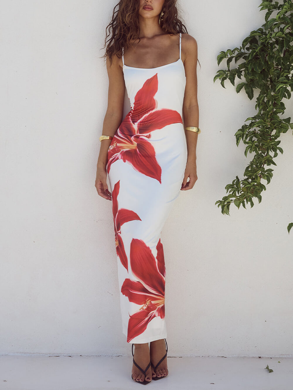 Sara | Maxi Summer Dress with Floral Print and Sleeveless Bodice