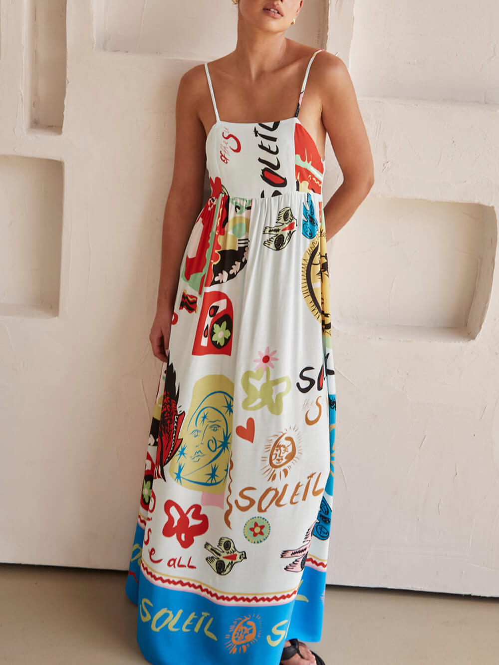 Caitlin | White Summer Maxi Dress Casual