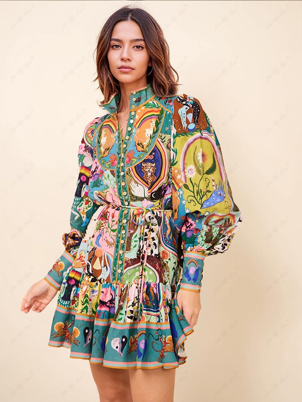 Effie | Boho Mini Dress Long Sleeve