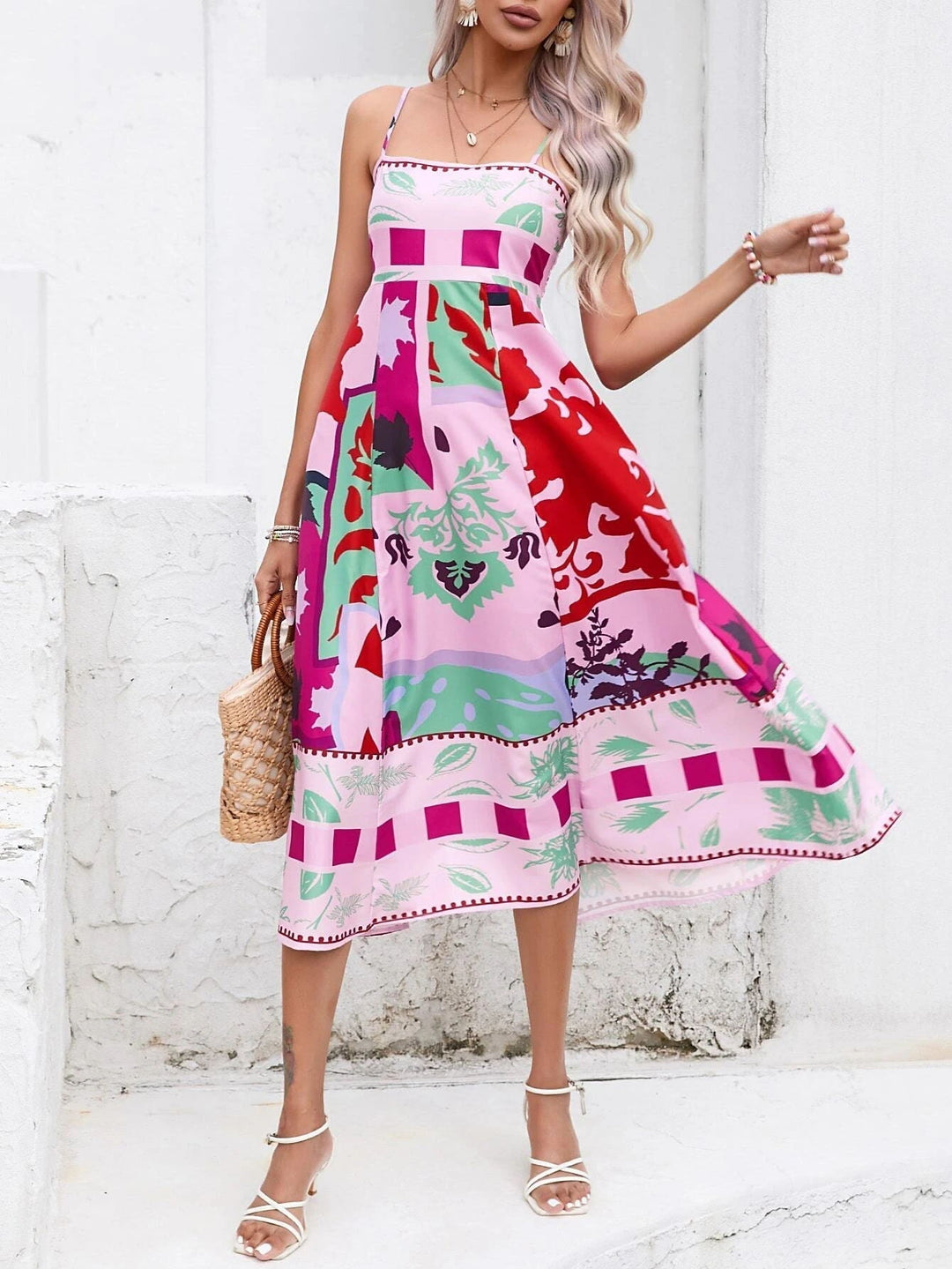 Eden | Boho Midi Dress Square Neck