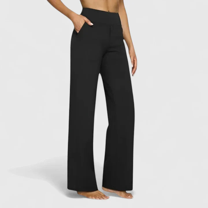 Maya | Wide Leg Trousers with High Waist and Side Pockets