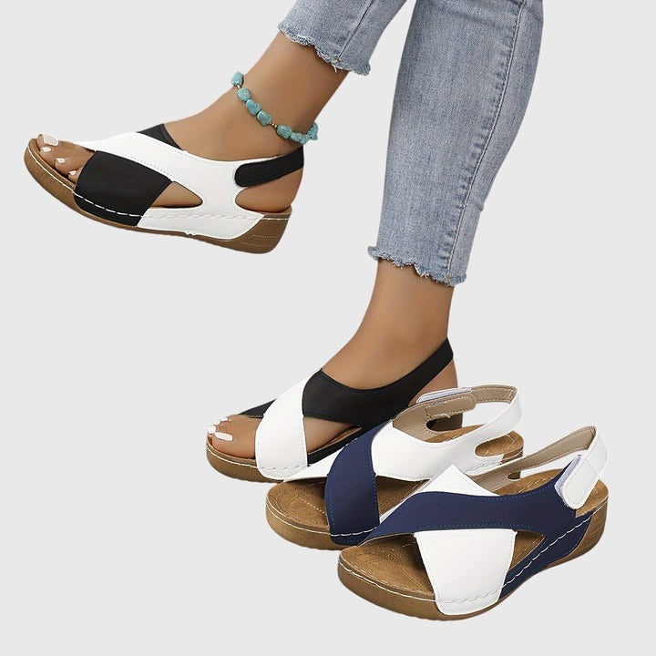 Ainsley | Orthopedic Wedge Sandal with Cutout Detail