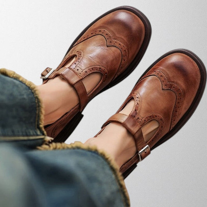 Olivia | Orthopedic Mary Jane Shoes with Brogue Detail