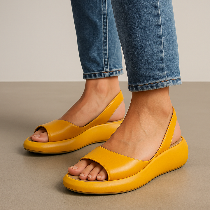 Ottilie | Orthopedic Wedge Sandal with Peep Toe and Slingback
