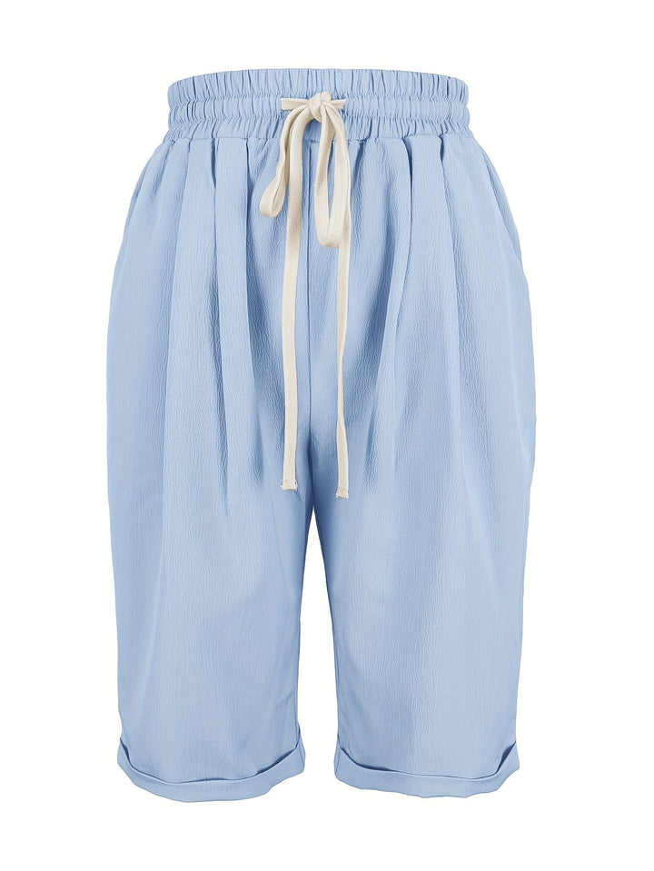 Lara | Capri Shorts with Drawstring Waist and Cuffed Hem