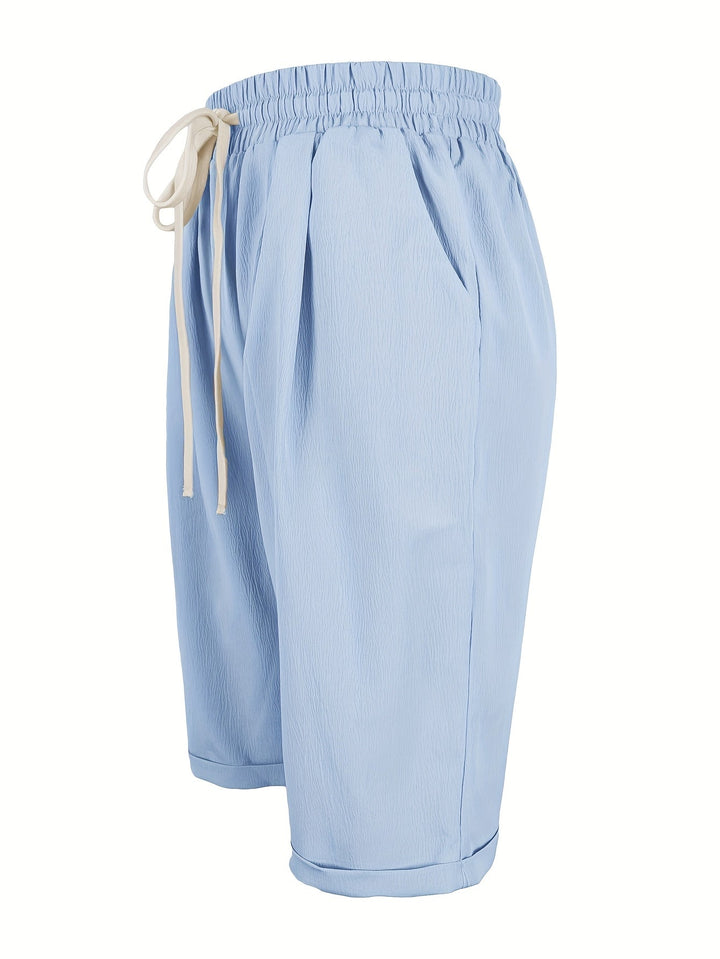 Lara | Capri Shorts with Drawstring Waist and Cuffed Hem