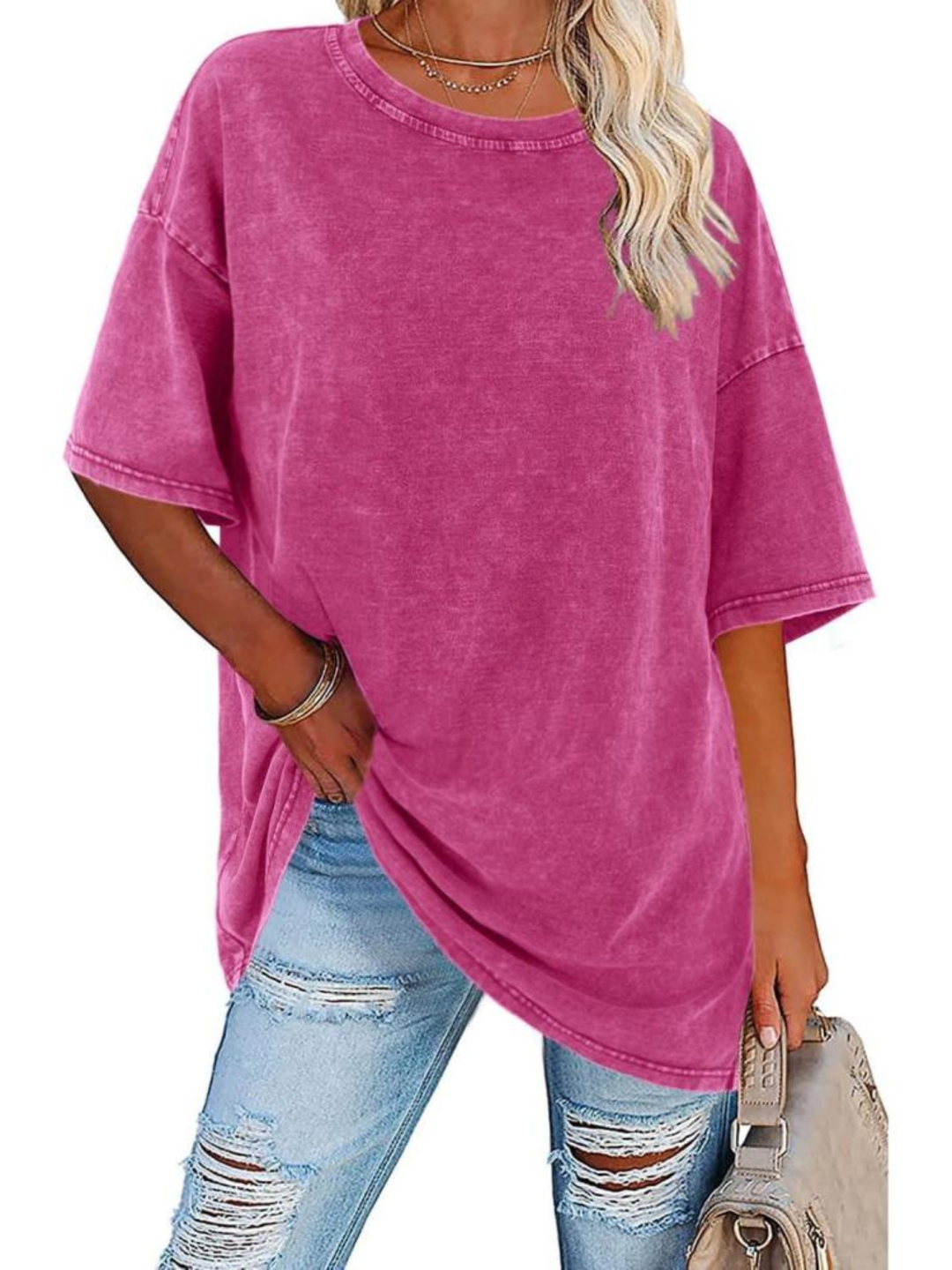 Remi | Oversized T-Shirt with Round Neckline and Short Sleeves