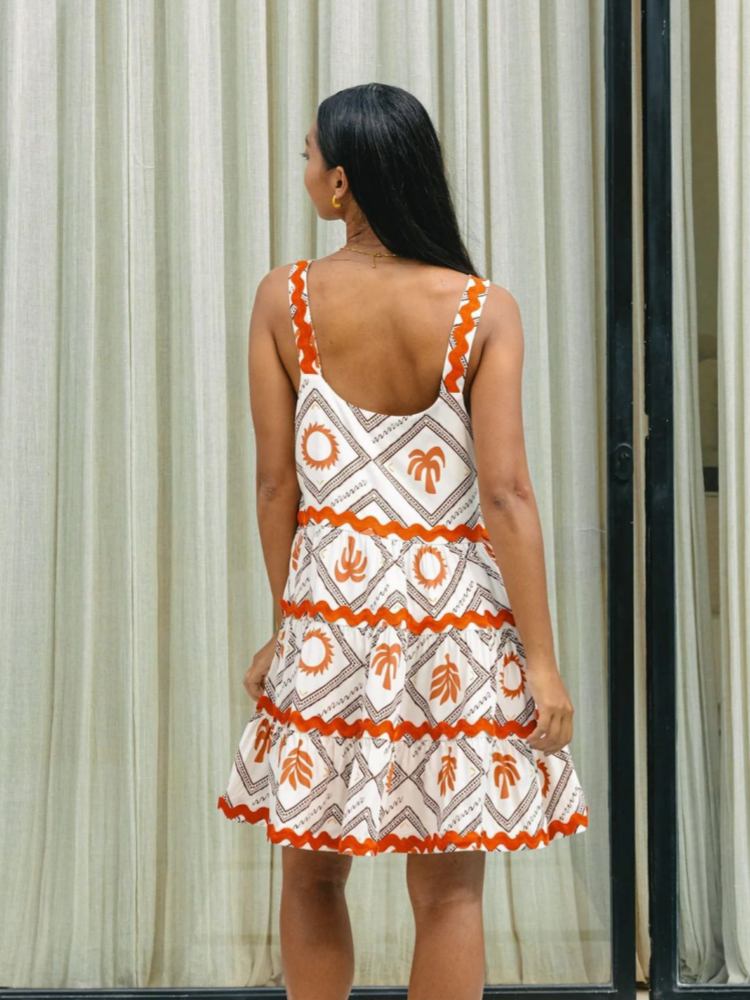 India | Mini Summer Dress with Tiered Skirt