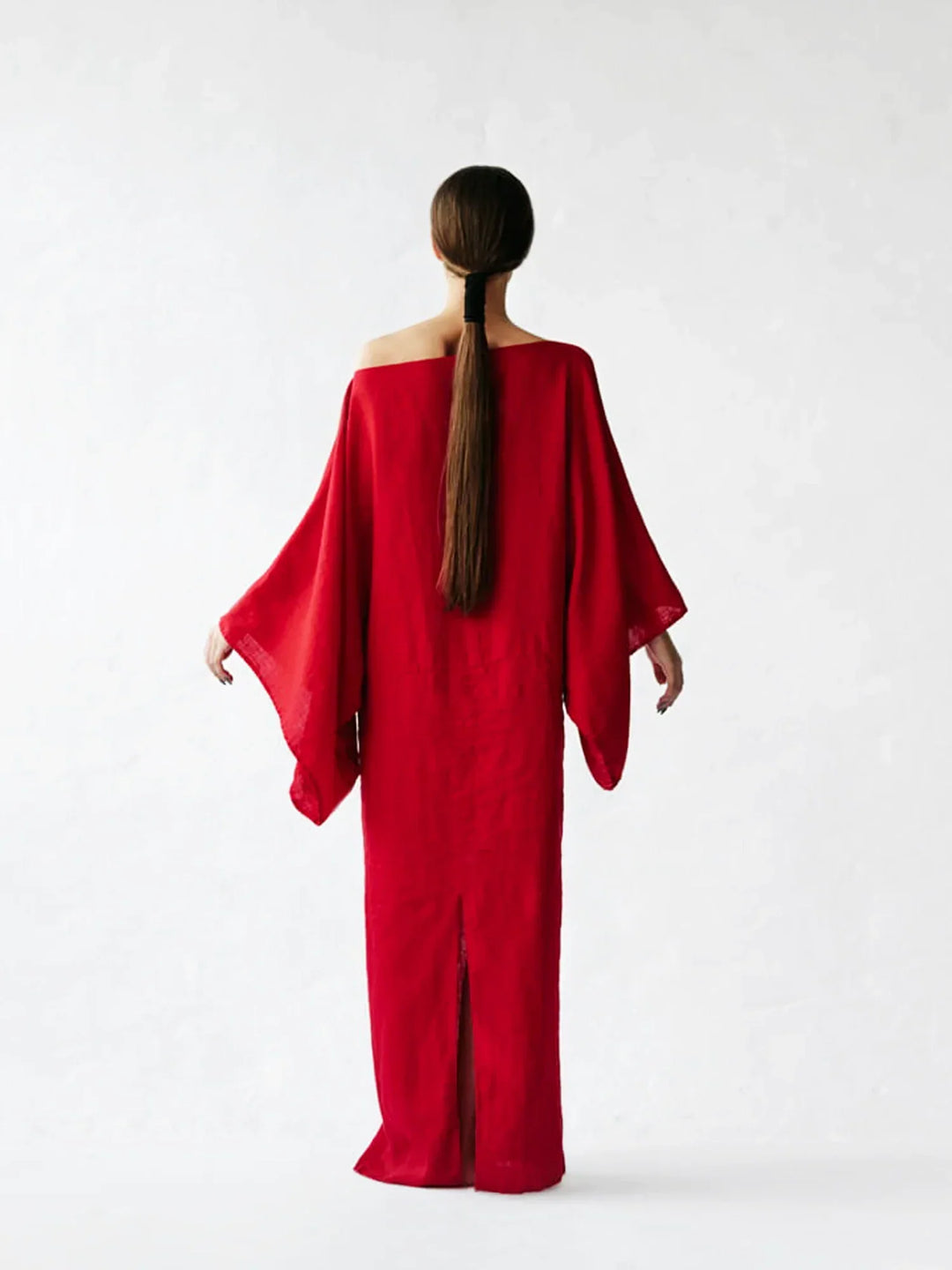 Gianna | Midi Cocktail Dress with Kimono Sleeves and Belted Waist