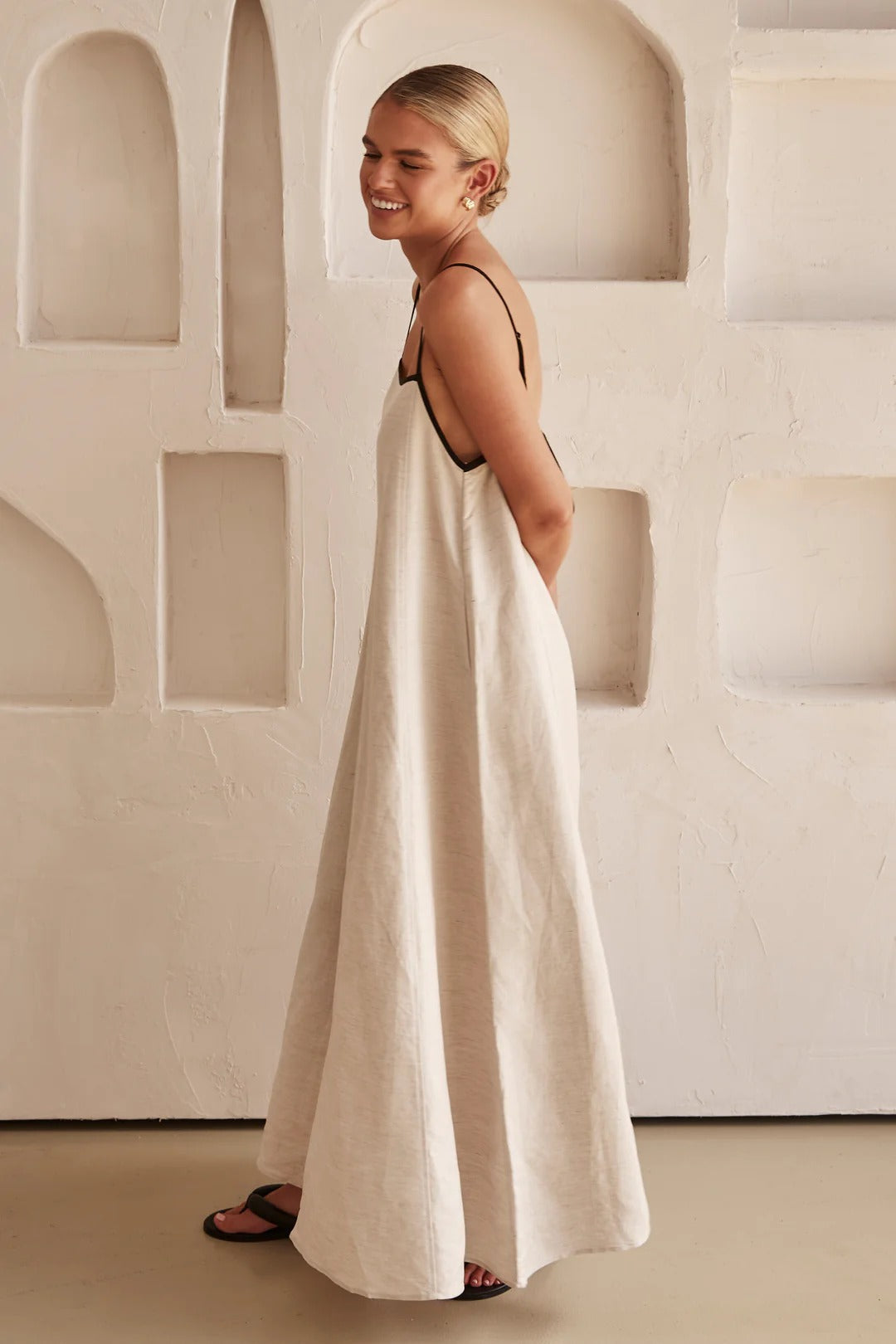 Ivy | Maxi Summer Dress with Contrast Straps and Square Neck