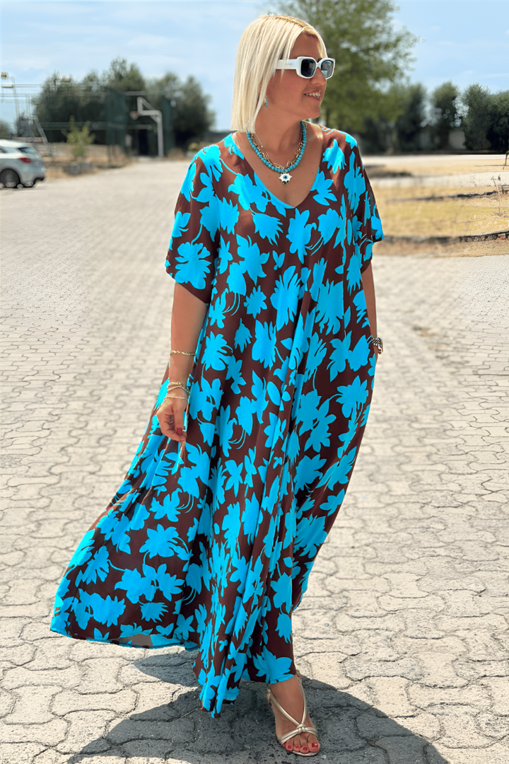 Grace | Maxi Summer Dress with Floral Print and Tiered Hem