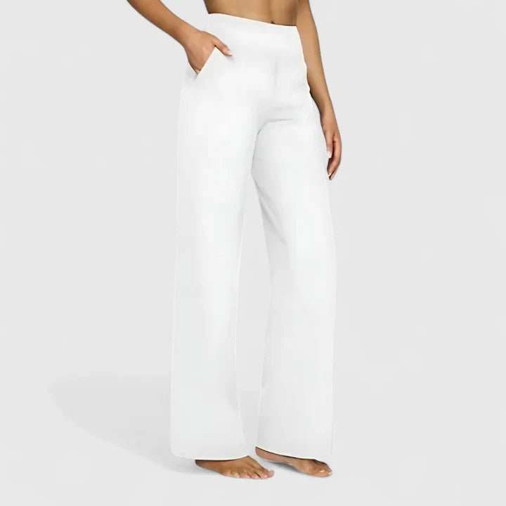 Maya | Wide Leg Trousers with High Waist and Side Pockets