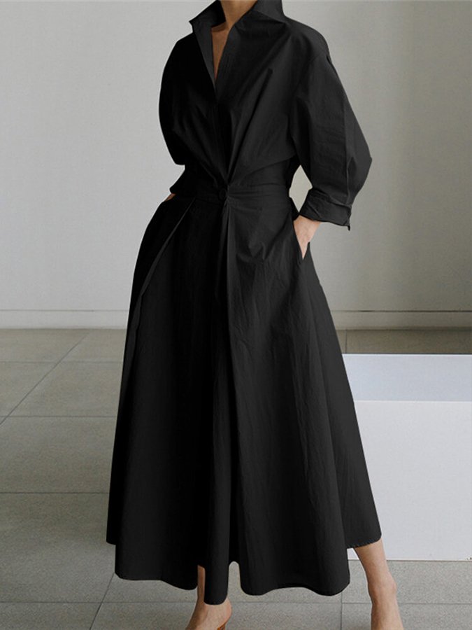 Zara | Midi Shirt Dress with Belted Waist