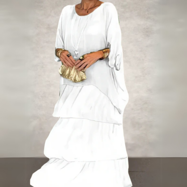 Cath | Maxi Dress with Tiered Hem and Floral Print