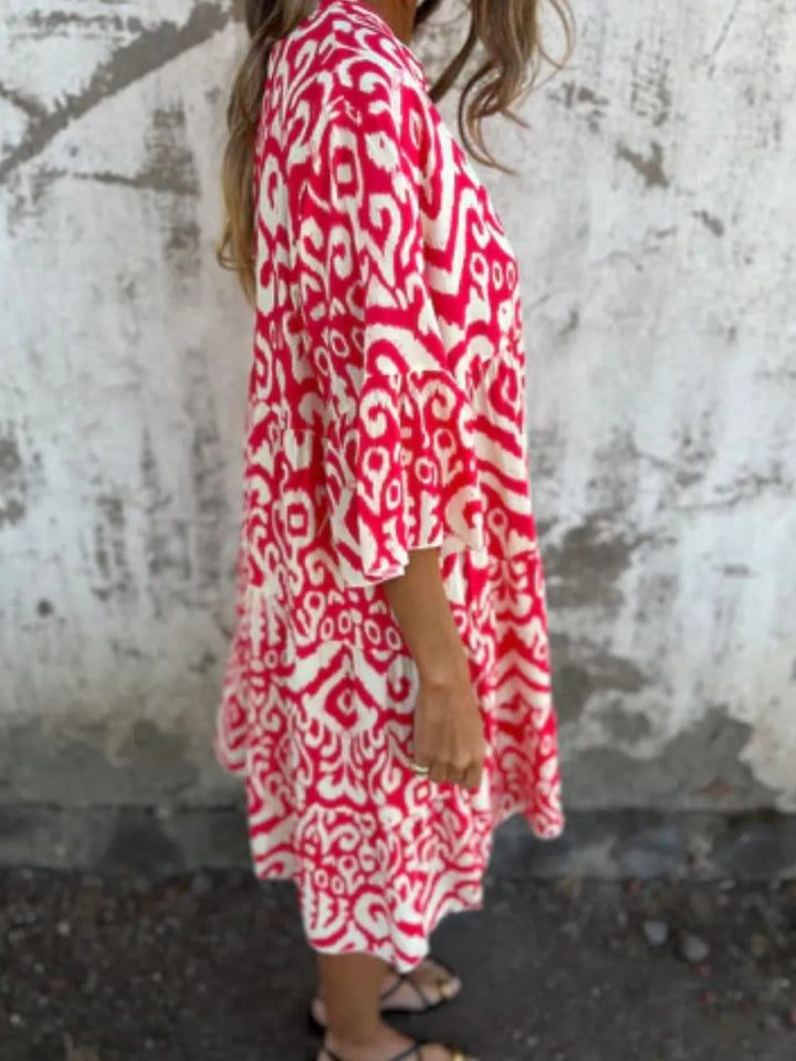 Bella | Mini Summer Dress with Boho Print and V-Neck