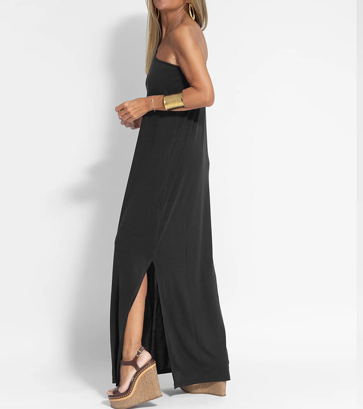 Olivia | Maxi Wedding Guest Dress with One Shoulder