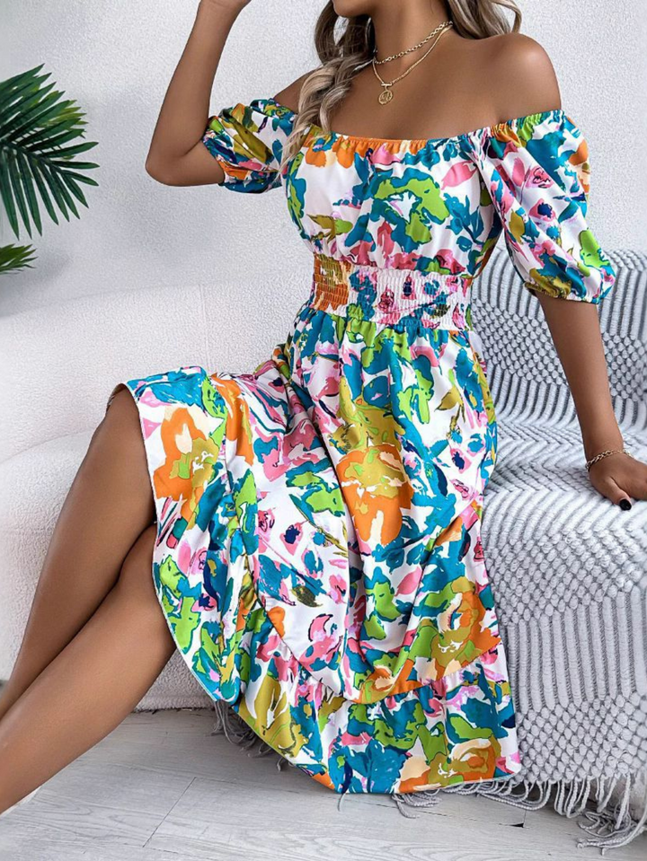 Alyssa | Mini Summer Dress with Off Shoulder and Floral Print