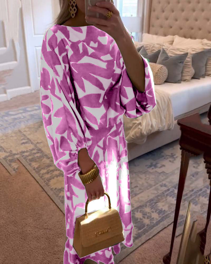 Demi | Matching Set with Abstract Print and Midi Skirt