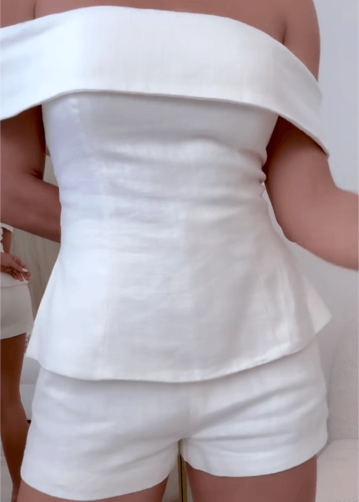 Bea | Co-ord Set with Off Shoulder Top and Shorts
