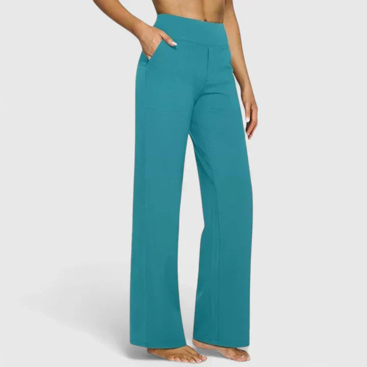 Maya | Wide Leg Trousers with High Waist and Side Pockets
