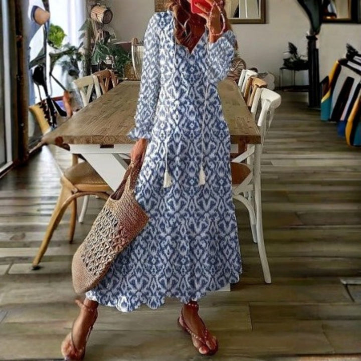 Bella | Maxi Summer Dress with Floral Print and Button Front