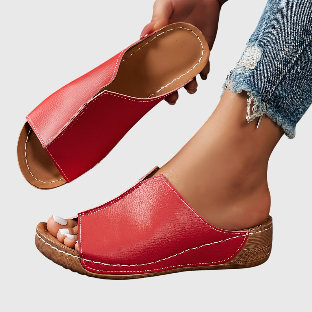 Alicia | Orthopedic Wedge Sandal with Peep Toe