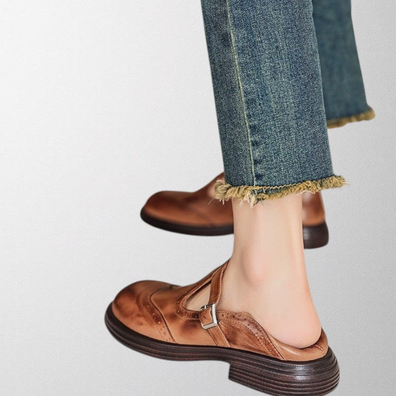 Olivia | Orthopedic Mary Jane Shoes with Brogue Detail