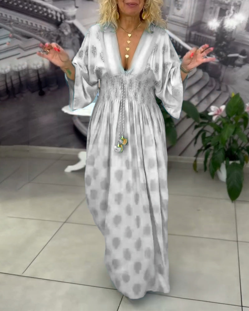 Daisy | Maxi Summer Dress with V-Neck and Smocked Waist