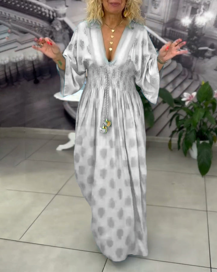 Daisy | Maxi Summer Dress with V-Neck and Smocked Waist