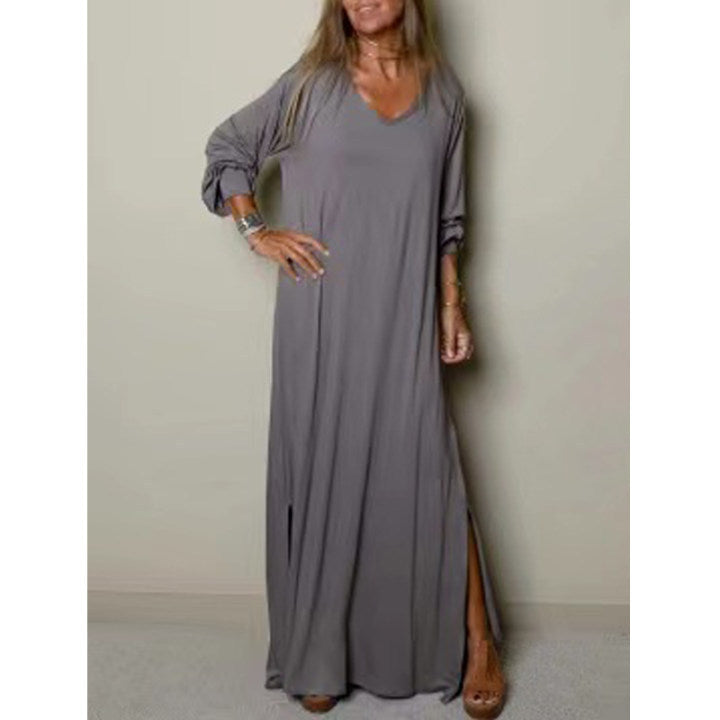 Millie | Maxi Summer Dress with V-Neck and Side Slit