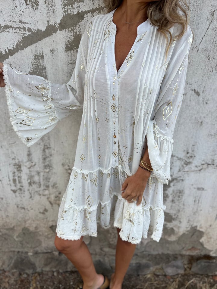Evie | Mini Summer Dress with Boho Print and Flared Sleeves