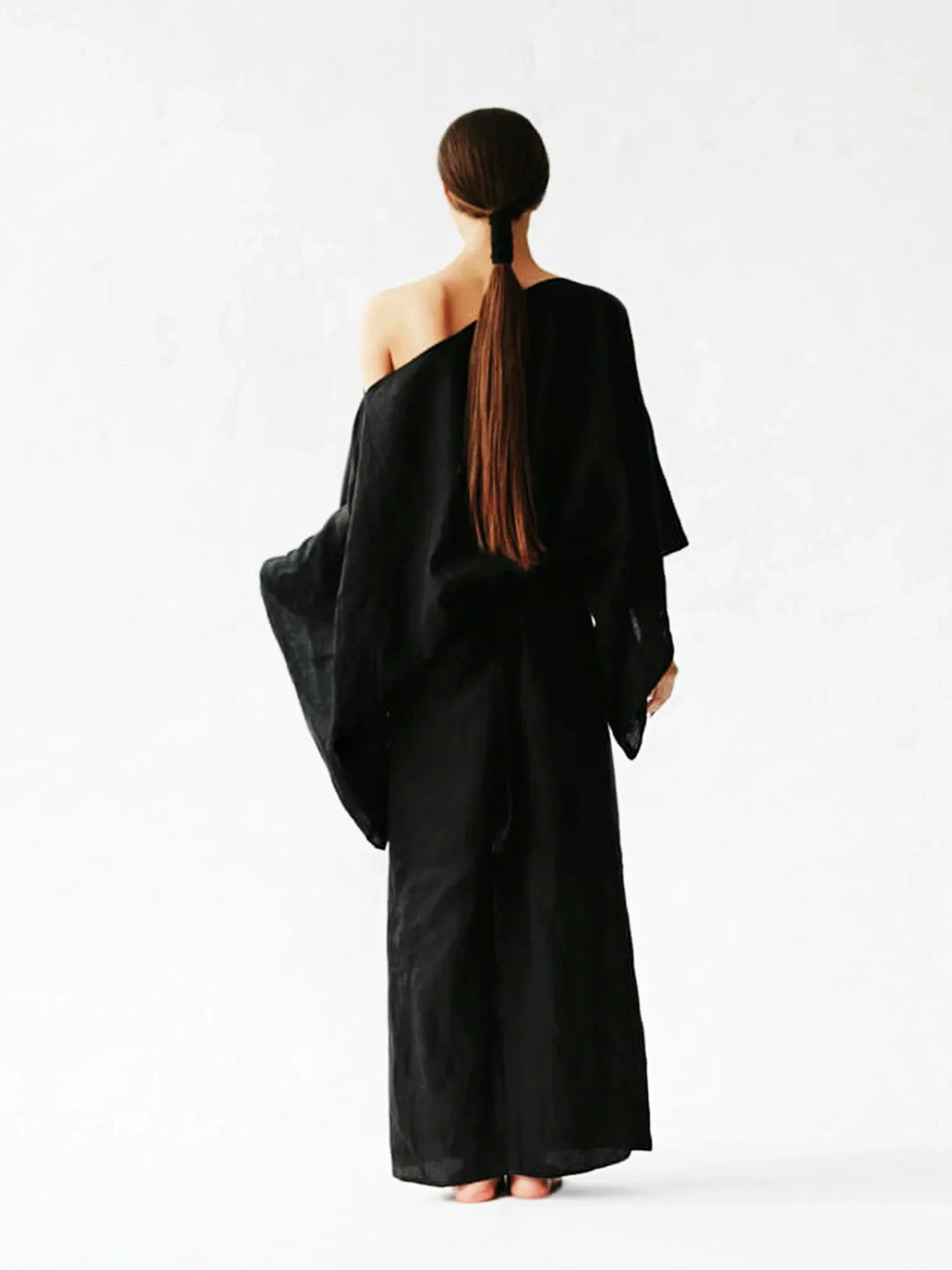 Gianna | Midi Cocktail Dress with Kimono Sleeves and Belted Waist