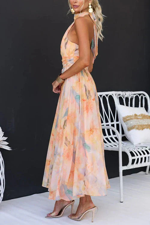 Poppy | Floral Summer Maxi Dress Halter